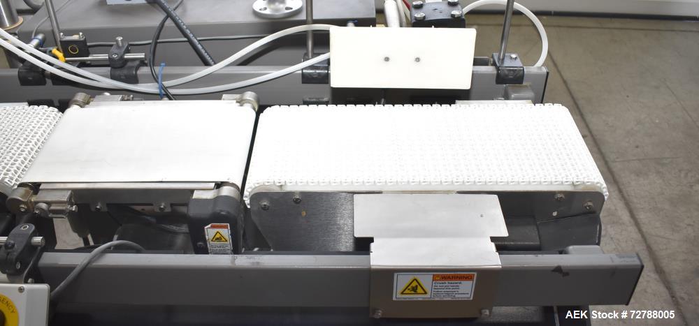 Used Mettler-Toledo Safeline Hi-Speed Model XE Combination Metal Detector and Checkweigher. Capable of speeds up to 500 packages per minute. Capable of weighing product up to 7kg. Approximate 7-3/4" ...